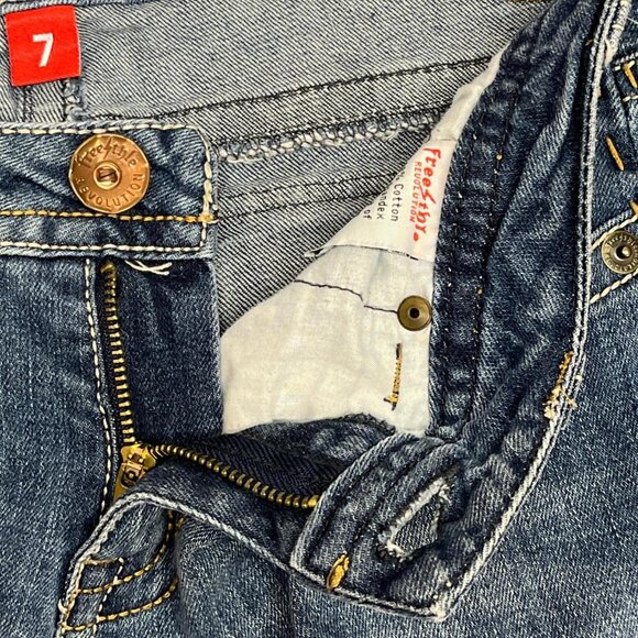 Freestyle Revolution Low Rise Ink Blue Jeans | Women's Size 7 - Picture 4 of 7